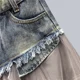thumbnail image 3 of Traje gótico para Mujer, vestido Medieval de tela vaquera con retales, falda asimétrica de tul con volantes y encaje, Faldas elegantes para fiesta de carnaval, 2022, 3 of 4