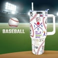 Baseball Cup 40 oz Tumbler with Handle and Straw Lid Leak Proof
