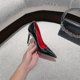 thumbnail image 1 of Women Red Sole Pumps New Sexy Bottom Pointed Toe Black Thin High Heel Shoes 8cm 10cm 6cm Shallow Sexy Wedding Shoe, 1 of 4