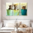 thumbnail image 2 of Elephant Stock Kittens Wall Art - Horizontal Multi Panel Canvas - Living Room Wall Decor - Animal Multi Panel - Green And Yellow Decor - 50" x 32", 2 of 8