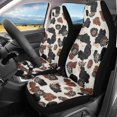 thumbnail image 2 of Renewold Black Daisy Brown Cow Print Car Seat Cover for Front Seat Set of 2, Breathable Front Seat Cover Protection Interior Accessories Universal Fit Most Cars, 2 of 7