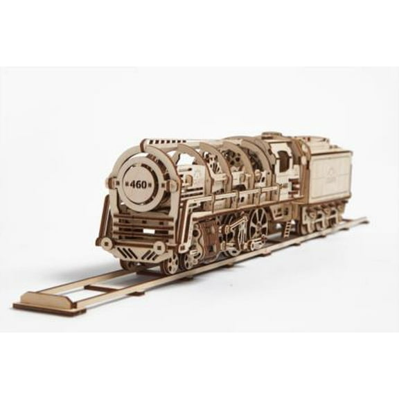 UGears UTG0011 460 Locomotive with Tender Mechanical Wooden 3D Model Kit