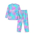 thumbnail image 2 of Kll Purple Dragon Scales Sleepwear Mens Flannel Pajamas,Long Cotton Pj Set, 2 of 9
