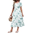 thumbnail image 4 of TARAINYA Summer Dresses for Women Casual Floral Dress Pocketed Flared Hem Midi Beach Sundress, 4 of 8