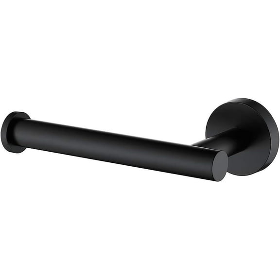 Matte Black Toilet Paper Holder with Bathroom Towel Hook - Wall Mounted Tissue Roll Dispenser Hardware, Modern Bathroom Accessories (1Pcs)