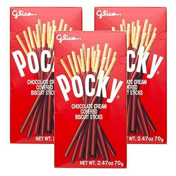 Pack of 3 Glico Pocky Biscuit Stick, Chocolate, 2.47 Ounce