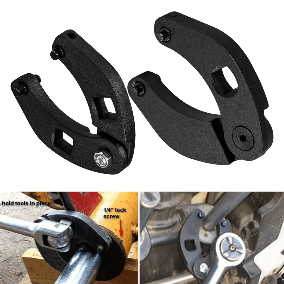 2X Adjustable Gland Nut Wrench 1266 +7463 Spanner Tool Set for Hydraulic Cylinders on Skid Steer Loaders,2 x Adjustable Gland Nut Wrench set,Black