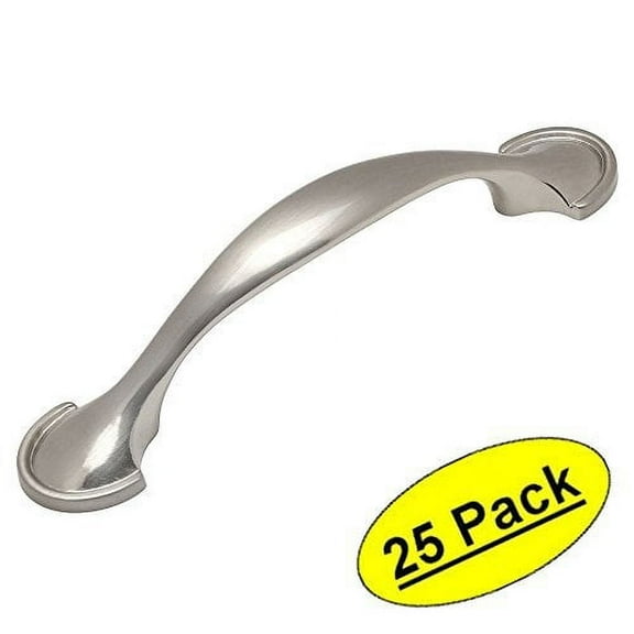 Cosmas 6632SN Satin Nickel Cabinet Hardware Handle Pull - 3" Inch (76mm) Hole Centers - 25 Pack