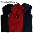 thumbnail image 2 of 3 Pack Assorted Colors Fruit of The Loom Men's Fleece Zip Hooded Sweatshirt 2 Pockets Relaxed Fit Sizes S-4XL, 2 of 3