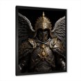 thumbnail image 2 of Designart "Golden Winged Knight in Black" Fashion Framed Wall Art - Glam Black Fantasy Living Room Framed Canvas Art, 2 of 6