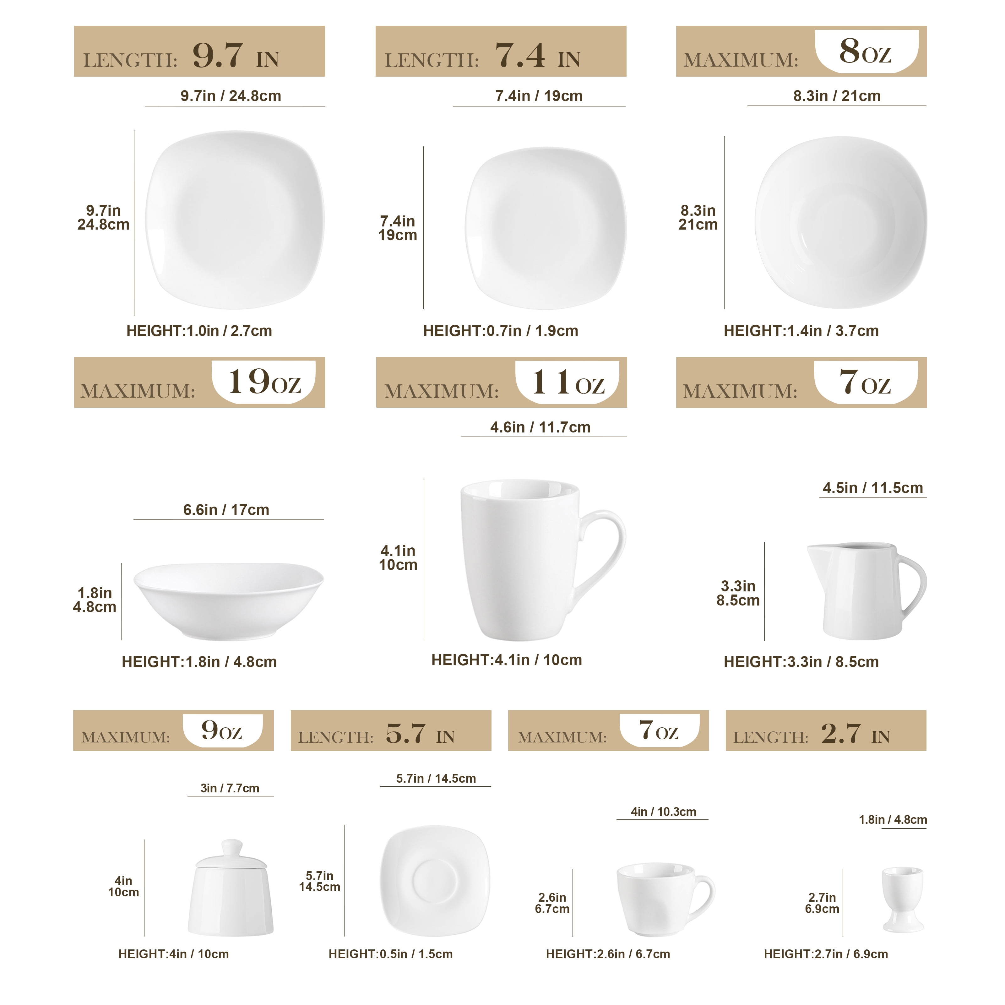 MALACASA Elisa 7.4 oz. White Porcelain Espresso/Cappuccino Cups and Saucer  Sets ELISA-6CPS - The Home Depot