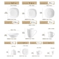 thumbnail image 3 of MALACASA, Series Elisa, 50-Piece Porcelain Dinnerware Set, White Dinner Set, Service for 6, 3 of 8