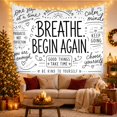 thumbnail image 3 of Breathe Begin Again With Motivational Hand Lettered, Inspirational Illustration for Quote Lovers, Wall Decor, Valentine's Day Gift, Tapestry Wall Hanging for Dorm and Living Room, 3 of 6