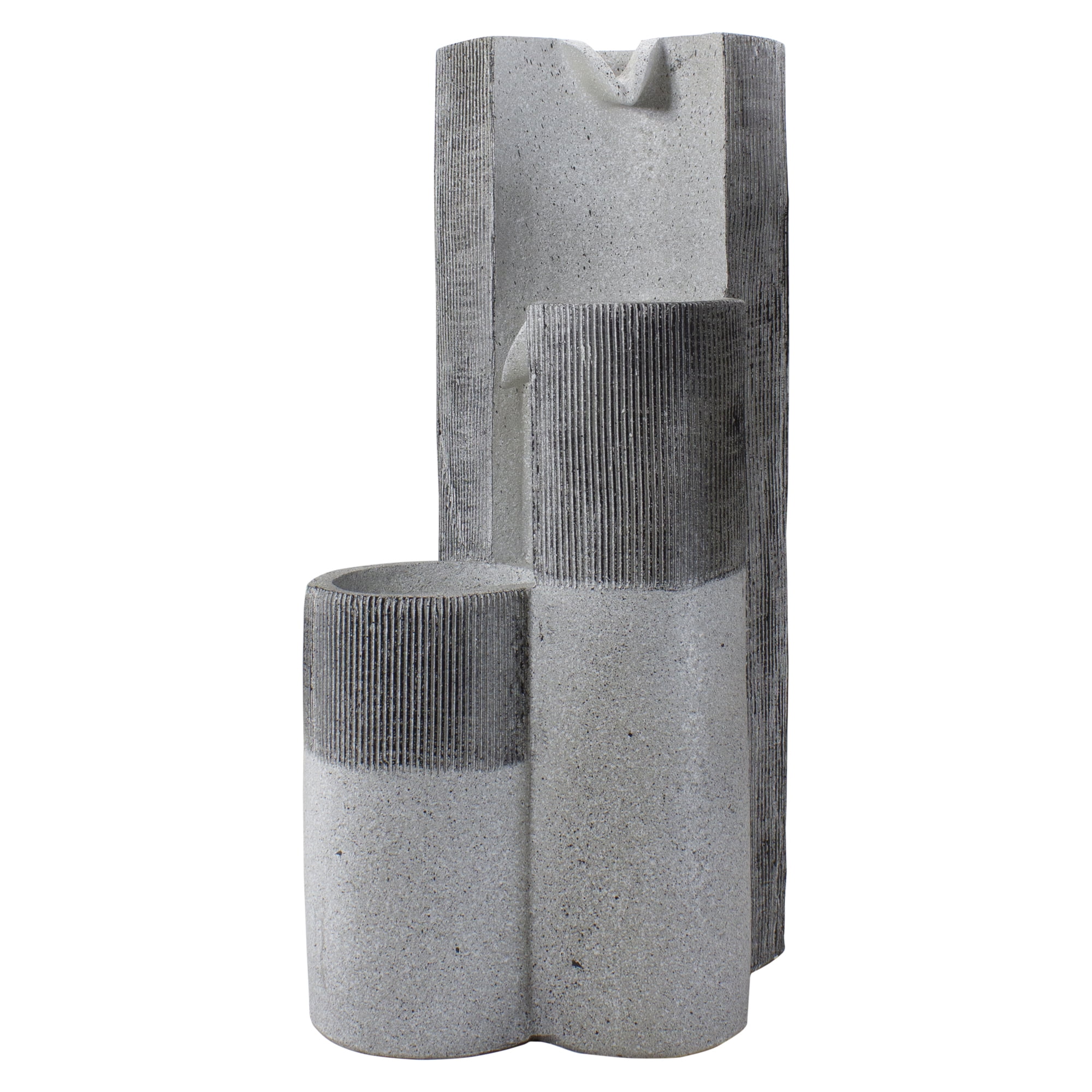 Northlight Speckled Modern Style 3-Tier Rainfall Outdoor Water Fountain - 24" - Gray