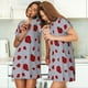 thumbnail image 4 of Fotbe Ladybug Bata de Dormir para Mujer con Estampado, Camisón de Algodón de Manga Corta, Ropa de Dormir Casual, 4 of 6