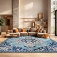 thumbnail image 4 of SAFAVIEH Madison Dalia Oriental Area Rug, Teal/Navy, 4' x 6', 4 of 16