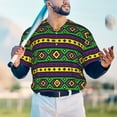 thumbnail image 6 of Daiia Carnival Mardi Gras Mens Baseball Jersey Button Down Shirts Short Sleeve Sports Uniforms-Small, 6 of 9