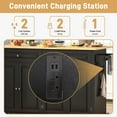 thumbnail image 3 of ANPOO 63" Movable Kitchen Island with Drop Leaf and Power Outlet, Rolling Kitchen Cart with Rubber wood Countertop, Island Table on Wheels for Kitchen w/2 Drawers, Spice Rack, Adjustable Shelves, 3 of 9