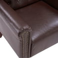 thumbnail image 6 of MOJAY Mid-Century Solid Manufactured Wood Solid Print Nailhead Trim Accent Chair, Caramel, 6 of 9