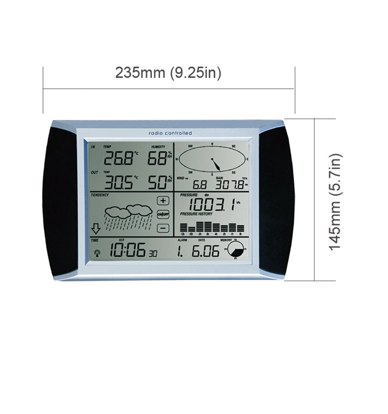 Touch Screen Home Weather Station Small Mini Weather Forecast Machine Anemometer Rain Gauge ,Easy to Operate
