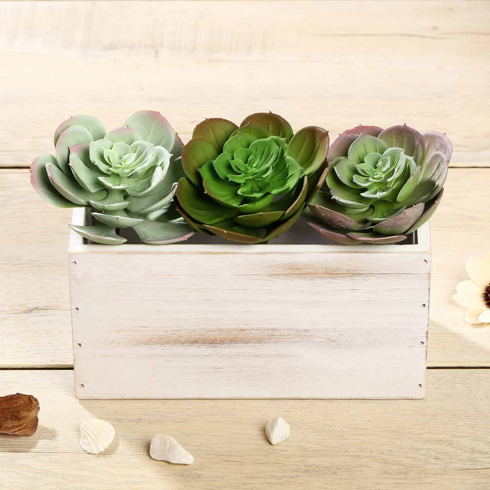 Efavormart Set of 3 6" Assorted Artificial Faux Succulents Picks Mini