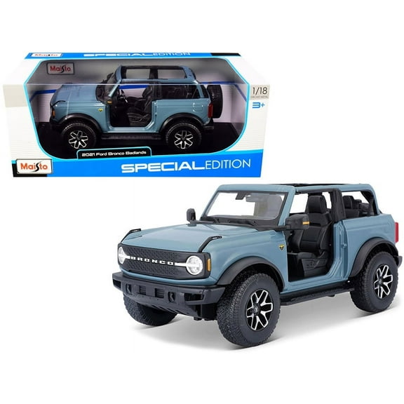 2021 Ford Bronco Badlands, Blue - Maisto 31457BL - 1/18 scale Diecast Model Toy Car