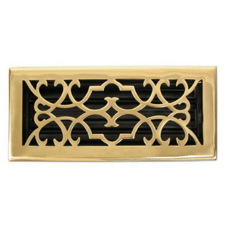 Brass Elegans 120C 2 1/4" X 14" Victorian Series Solid Brass Decorative Floor Register