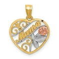 thumbnail image 1 of Quality Gold 10C1353 10K Two-Tone with White Rhodium Diamond-Cut Mama Pendant, 1 of 1
