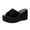 Black, variant on Platform Sandals for Women - Thik Padded Platform Wedges Sandals - Slip On Platform Slides Size 7.5 Black