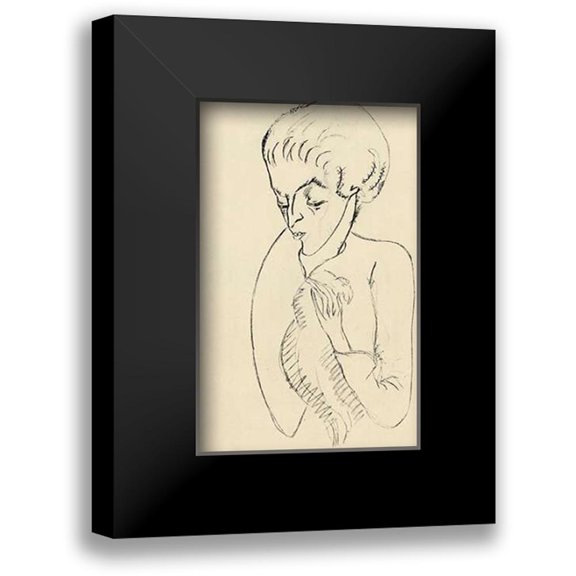 Modigliani, Amedeo 10x14 Black Modern Framed Museum Art Print Titled - Half Length