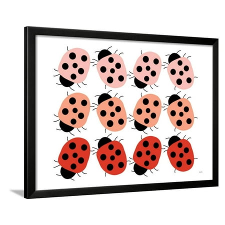 Red Ladybug  Family Framed  Print Wall Art  By Avalisa 