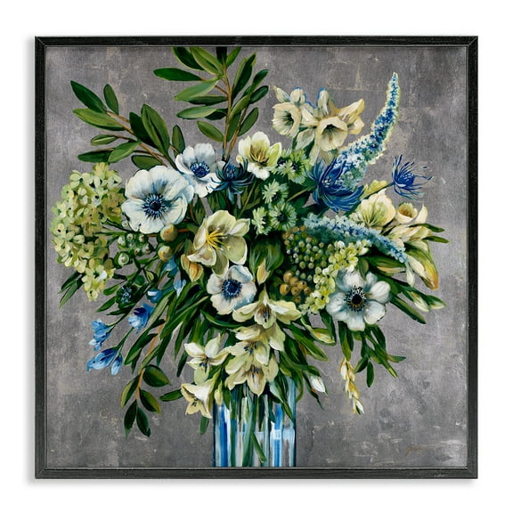 Stupell Industries Traditional Bouquet of Flowers Plants & Flowers Painting Black Framed Art Print Wall Art, 12 x 12