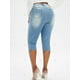 thumbnail image 4 of Jeans Talla Extra Capri Lavado Claro Rosegal  Vaqueros de talla grande, 4 of 5