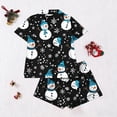 thumbnail image 4 of Fznquz Button Down Cute Pajama Sets for Women Soft Xmas Christmas Pj Short Sleeve Tops Shorts Nightwear 2 Piece Lounge Sets, 4 of 5