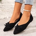 thumbnail image 6 of Gpaecead Women's Bow Flat Shoe Pointed Toe Faux Suede Soft Sole Elegant Versatile Comfort Slip On Shoes For Work, Black, 6 of 8