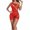 Red, variant on Levmjia Women's Lingerie Set Mesh Hollow Out One-Piece Outfit One Shoulder Breathable Solid Color Slim Fit Comfortable Romantic Nights