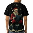 thumbnail image 4 of Men's Christmas T Shirt, 3D All Over Print Santa Claus Graphic Tee, Funny Holiday Short Sleeve Crew Neck Top for Men, Soft Stretchy 88% Polyester 12% Spandex, S-4XL, 4 of 7