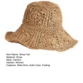 thumbnail image 6 of Women's Foldable Straw Sun Hat Wide Brim UPF 50+ Crochet Summer Beach Hat, 6 of 6