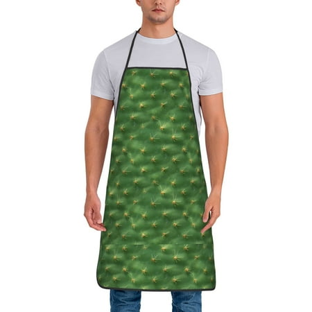 

Naloa 1Pack Adjustable Bib Apron Waterdrop Resistant Cooking Kitchen Aprons for Women Men Chef Cactus 3 Print