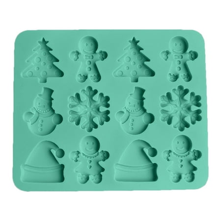 

Kafei Christmas Cookie Mold | Silicone Cake 3D Cookie Cutter Mold | Christmas Party Baking Decoration with Christmas Tree Snowflake Santa Snowman Design