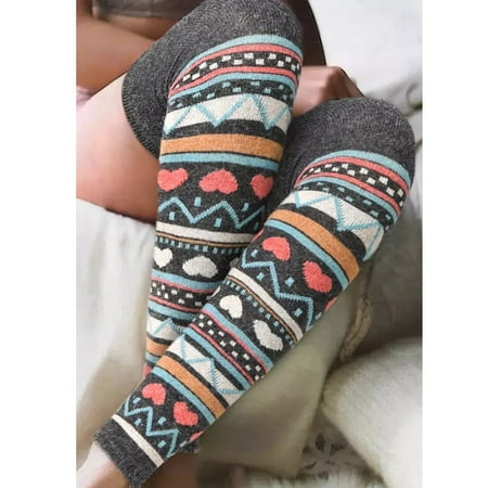 

NEGJ Girls Ladies Women Christmas Warm Thigh High Over The Knee Socks Long Cotton Stockings Knit Warm Stockings
