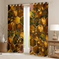 thumbnail image 2 of Manfei Marble Texture Road Blackout Curtains Set of 2 (52x84 Each),Modern Geometric Honeycomb Window Curtains,Orange Brown Curtains and Drapes For Girls Kids,Super Cozy Room Decor, 2 of 6