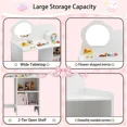 thumbnail image 4 of Toddler Vanity for 3 Year Old, UHOMEPRO Little Girls Vanity Set with Stool and Mirror, Wooden Makeup Table for Kids, Kids Vanity with Storage Shelves for Study and Activity Table (White), 4 of 7