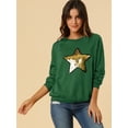 thumbnail image 3 of INSPIRE CHIC Chandail en Molleton à Manches Longues Col Rond Étoile Brillant à Sequins pour Femmes, 3 of 6