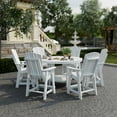 thumbnail image 2 of Wildridge Heritage 7-Piece 60" Pub Counter Set, White - Outdoor Weather Resistant Recycled Plastic Furniture for Patio, 2 of 7