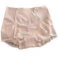 thumbnail image 2 of absanyy Women's Plus Size High-Waisted Lace Panties - Stretchy Nylon Spandex Blend, Comfortable Everyday Underwear, Beige, Size XL, 2 of 3