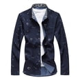 thumbnail image 1 of Camisas informales de otoño con estampado floral para hombres Camisas de cuello de solapa de manga larga más el tamaño M-7XL Jumpingount FS6353-22, 1 of 6