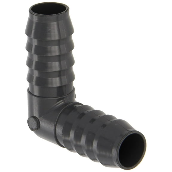 Dura 1406 Series PVC Tube Fitting, 90 Degree Elbow, Schedule 40, Gray, 1-1/2" Barbed