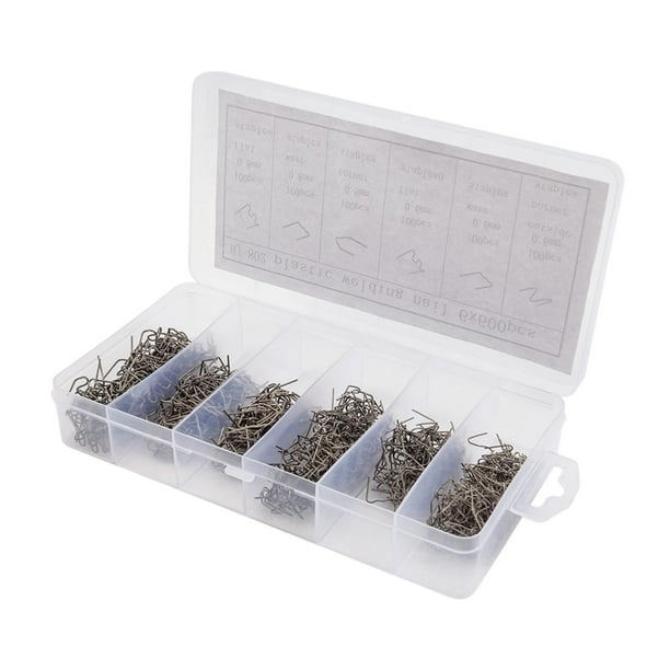 Varillas de soldadura, grapas calientes, portátiles, de reparación, con caja de almacenamiento, prácticas grapas de soldadura de acero inoxidable para 600 piezas