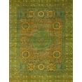 thumbnail image 1 of Ahgly Company Machine Washable Indoor Rectangle Abstract Dark Yellow Green Area Rugs, 2' x 5', 1 of 7